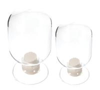 2 Piezas Tarro de Cerillas de Cristal 250ml y 125ml, Vidrio y Goma | Diseño Simple y Delicado, Estructura Estable, Pieza Decorativa para Uso Personal y Profesional