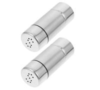 2 Piezas Tarro Especiero de Acero Inoxidable Plata | Dosificador Seguro Vertido Controlado, Acabado Liso sin Rebabas, Uso en Hotel y Buffet