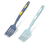2 Piezas Tenedor de Silicona para Cocinar, Multifuncionales Tenedor para Espaguetis Resistente al Calor Tenedor para Mezclar para Cocina Utensilios para Servir (Azul Oscuro, Azul Lago)