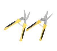 2 Piezas Tijeras de Podar de Acero Inoxidable Mango Antideslizante | Corte Recto y Curvo, Uso Profesional en Taller, para Chapa Fina y Hojalata, Mango Bicolor PP