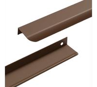 2 Piezas Tiradores Ocultos Armarios Manijas de Aluminio,Manillas Puerta de Cajón Perilla de Muebles,Asas Modelo con arcos mango Cocinas,Cajones,gabinete (120mm,Café)