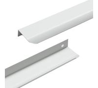 2 Piezas Tiradores Ocultos Armarios Manijas de Aluminio,Manillas Puerta de Cajón Perilla de Muebles,Asas Modelo con arcos mango Cocinas,Cajones,gabinete (120mm,Blanco)