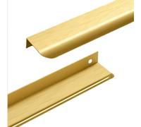 2 Piezas Tiradores Ocultos Armarios Manijas de Aluminio,Manillas Puerta de Cajón Perilla de Muebles,Asas Modelo con arcos mango Cocinas,Cajones,gabinete (500mm,Oro cepillado)