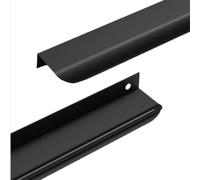 2 Piezas Tiradores Ocultos Armarios Manijas de Aluminio,Manillas Puerta de Cajón Perilla de Muebles,Asas Modelo con arcos mango Cocinas,Cajones,gabinete (600mm,Negro)