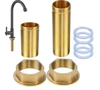 2 Piezas Tuercas de Tubo de Latón para Agua Fría y Caliente WISIRENT, Kit de Reparación de Grifos M32*10cm y M32*15cm, Conjuntos de Extensión Roscados Kit de Tuercas de Rosca para Grifo