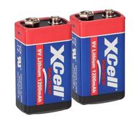 2 pilas de litio de 9 V de 1200 mAh, 9 V E-Block (U9VL, CR-9V, 6LR61) para 10 años, ideal para, por ejemplo, detectores de humo, detectores de fuego, medidores, micrófonos, etc. Juego de baterías (2