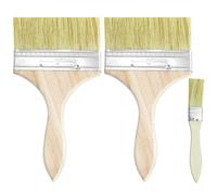 2 Pinceles Madera para Pintura Exterior, brochas Pintura Pared, Pinceles Pintura Pared, 5 Pulgadas, con 1 Pincel de 1 Pulgada, Cepillo Plano con Mango Madera, para Pintura al óleo, Pintura al óleo