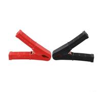2 pinzas de cocodrilo de 100 A para batería de coche, pinzas de dientes revestidas de cobre con aislamiento de PVC, conexión de soldadura y crimpado, sujeción robusta para fines de prueba, y negro