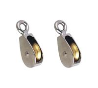 2 poleas de 52 mm, polea individual de aleación de zinc resistente, sistema de rueda de polea de elevación de cuerda de alambre, polea fija para interiores y exteriores (plata)