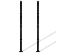 2 postes para señales de seguridad de tráfico, soportes para señales, postes para jardín, sistema de tubos robustos con base con brida (negro, 6 pies X2)