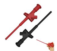 2 puntas de medición para multímetro pinzas de cocodrilo con cable, puntas de prueba de multímetro, cable fluke para pruebas eléctricas, 1000 V/10 A, rojo y negro, con 2 puntas de medición