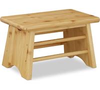 2 reposapiés de bambú, hasta 100 kg, taburete resistente, taburete para niños, ideal para el baño, dimensiones (alto x ancho x profundidad): 20 x 33 x 21,5 cm, color natural