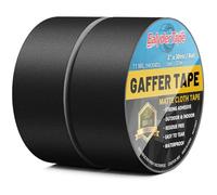 2 Rollos Cinta Gaffer Negra 50mm x 27,4m Impermeable Sin Residuos
