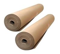 2 rollos de cartón corrugado de 1 x 45 metros, color habana, protección de suelos, pintura, suelos, trabajos de renovación - Fabricado en Italia