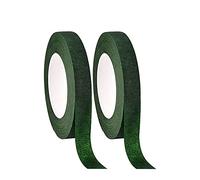 2 rollos de cinta florista verde, adhesivo para floristerías, cinta de flores, cinta floristería para ramos, embalaje de flores, producción artesanal, corona de boda, 27 m x 12 mm