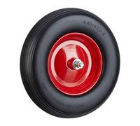 2 ruedas para carretilla de goma maciza con eje, tamaño 4.80 4.00-8, resistentes a pinchazos, capacidad de carga de 100 kg, rueda de repuesto, color y rojo