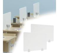 2 separadores independientes de PVC blanco para escritorio, 80 cm x 30 cm, reduce las distracciones visuales, ideal para el hogar y la oficina