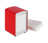 Relaxdays 2 servilleteros de mesa de bar rojos rojo,plata