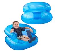 2 sillas inflables para niños de 27, 5 x 27, 5 x 17, 2 pulgadas, sofá inflable estilo lentejuelas azules para niños y niñas, capacidad de carga de 200 libras, sofá inflable portátil para camping, p