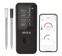 [2 Sondas] BFOUR Termómetro de Carne Dual Inalámbrico para Parrilla con , Control por App, Termómetro Inalámbrico para Asar para Parrilla, Horno, Asador