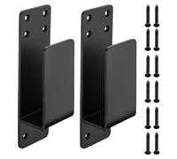 2 Soportes de Cerrojo de Puerta en Acero en Forma de U, Compatible con Tablas 2x4, para Reforzamiento de Puertas de Granero, Garaje y Almacén (Círculo) (Cuadrado grande)
