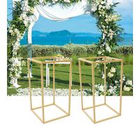 2 soportes metálicos para flores, ideales para bodas, eventos, fiestas. Estructura tipo columna para decoración, marco para exhibiciones, soporte de pie