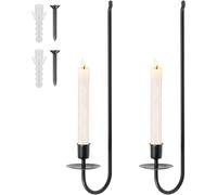 2 soportes para velas de pared, candelabros metálicos, montaje en pared, candelabro vintage, candelabro colgante para baño, dormitorio o sala de estar