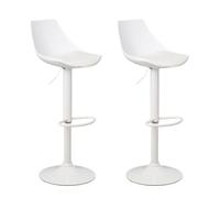 Set de 2 taburetes altos giratorios ajustable en altura con pie de metal Lola Home Blanco