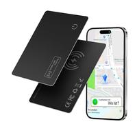 2 tarjetas delgadas Airtag de 1,6 mm, Smart Wallet Tracker Card recargables, (solo IOS) localizador de objetos GPS con IP68 resistente al agua, aplicable a A-PPLE Find My APP