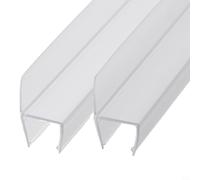 2 tiras de sellado de puerta de ducha de 50 cm para junta de goma transparente para barrera de agua de fondo de vidrio de 6 a 15 mm, fácil de recortar para cubículo de baño del Reino Unido (15 mm)