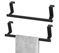 2 Toalleros de Puerta Con Barra de Acero Inoxidable y Tiras Antideslizantes - Para Armario, Cocina y Baño (2 Unidades)