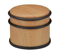 Relaxdays 2 topes para puerta con efecto madera marrón claro,negro