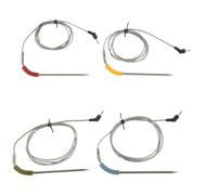 2 uds/1 Juego de reemplazo de sonda de temperatura de parrilla para Weber Igrill 2/3/Mini Series Sensor de Monitor interno de carne de acero inoxidable para barbacoa Green and Blue