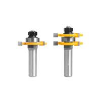 2 uds., 6mm-12,7mm, vástago, lengüeta y ranura, conjunto de brocas for enrutador, herramienta corte madera en Stock 3/4"(6.35mmX47.6mm)