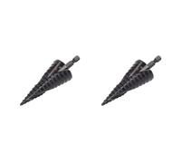 2 Uds Broca Escalonada HSS Ranura en Espiral Pagoda Agujero Escariador Herramienta de Vástago Hexagonal para Metal Negro