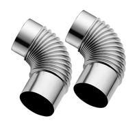 2 uds. Codo de tubo de humos de estufa de acero galvanizado de 90 grados, varios tamaños(120mm)