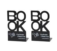 2 uds Extremo de libro de Metal con letras huecas para estantes, extremo resistente, tapón decorativo para libros, sujetalibros en forma de T para escritorio