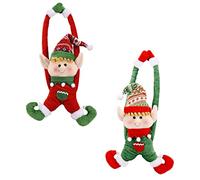 2 Uds Puerta de Navidad Felpa Elfos Navideños Elfos Pomo de La Puerta Colgante Elfo Muñeca Adornos Colgantes Elfos Colgantes Navidad
