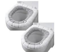 2 udsToilet asiento cubierta, cojín de asiento de inodoro con lazo colgante baño suave y caliente lavable almohadillas