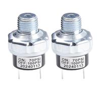 2 unidades compresor de aire interruptor de presión 70-100 PSI con rosca NPT de 1/4 pulgadas para sistemas de 12 V 24 V CC, regulación automática de presión para resortes de corrientes de aire y