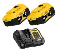 2 unidades de 5000 mAh de repuesto para batería Dewalt de 18 V y 1 x 4 A DCB112 de repuesto para cargador Dewalt 184 DCB180 DCB181 DCB182 DCB201 DCB204 con batería LED para herramientas