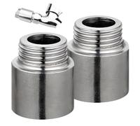 2 unidades de extensión de grifo de 3/4 pulgadas x 30 mm, 3/4 pulgadas IG x 3/4 AG, DN20, extensión de grifo de acero inoxidable de 30 mm, extensión de conexión para calefacción y agua potable
