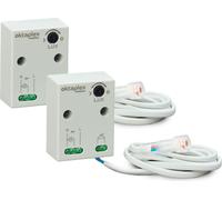 2 unidades de interruptor crepuscular para instalación exterior, modelo Oktaplex, con grado de protección IP65, 230V, con sensor externo resistente a la intemperie (extensible hasta 100 metros)