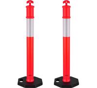 2 unidades de postes delimitadores de tráfico, 1140 mm, conos de seguridad vial con base pesada