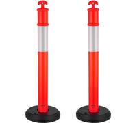 2 unidades de postes delimitadores de tráfico, conos de seguridad vial de 1140 mm con base rellenable y bandas reflectantes, postes delimitadores robustos para obras de construcción, estacionamientos 