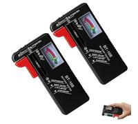 2 unidades de probador de batería BT-168, dispositivo universal de prueba de batería para pilas AA AAA C D 9 V 1,5 V, comprobador de batería analógico compacto para pilas estándar y recargables, fácil