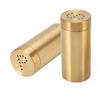 2 Unidades de Salero y Pimentero, Tarro de Especias Dorado, Tapa de Rosca de Acero Inoxidable, Botella Agitadora, Dispensador de Especias, Accesorios de Cocina para Cocina, Mesa
