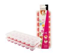 (2 Unidades) Koala Spain Cubitera para 14 Cubos de Hielo de 4.5x2.9 cm, Molde de Silicona con Tapa, Color Rosa