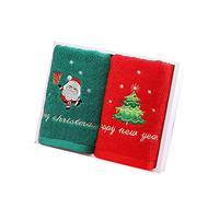 2 unids Navidad cara Towe rojo Santa Claus franela cara paño regalo año nuevo lavado toalla mano cara paño toalla para el hogar baño