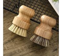 2 unids/set cepillo de limpieza de cocina cepillo de platos de madera con Sisal Natural y coco duradero portátil ecológico cero residuos Stiff coconut 1PC